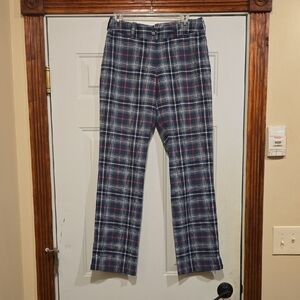 NIKE GOLF Tour Performance Dri-Fit Women's Pants Blue Pink Plaid Size 6